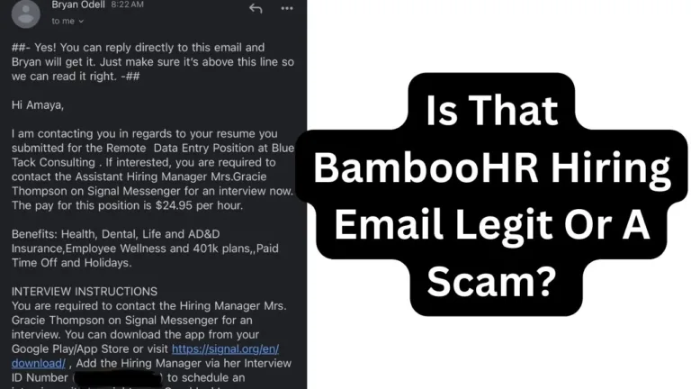 Is That BambooHR Hiring Email Legit Or A Scam