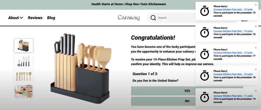 What is the Caraway Free Kitchen Prep Set Survey?